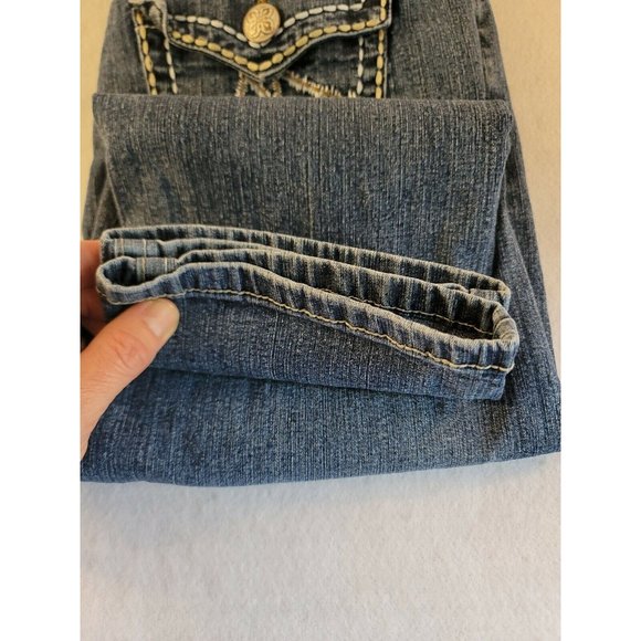 V.s.h Jeans Womens Med Wash Capri Sz 8 Denim Jeans Straight leg 31x19 - Picture 10 of 11